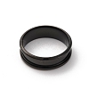 201 Stainless Steel Grooved Finger Ring Settings STAS-TAC0001-10F-B-4