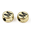 Plated Acrylic Horizontal Hole Letter Beads PACR-Q099-M03-G-4