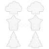 6Pcs Christmas Tree & Star & Cloud Acrylic Board TACR-GA0001-03-1