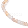 3mm Natural Moonstone Beads Stretch Bracelet for Girl Women BJEW-JB07284-02-4