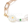 Sunflower Natural Shell Beads Bracelet BJEW-TA00027-3