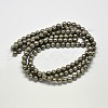 Natural Pyrite Round Beads Strands G-F197-07-6mm-3