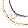 2Pcs 2 Style 304 Stainless Steel Moon & Star Pendant Necklaces Set NJEW-JN04030-3