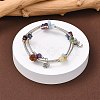 Three Loops Natural Gemstone Beaded Wrap Bracelets X-BJEW-JB02331-03-4