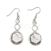 Hexagon Natural Howlite Dangle Earrings EJEW-K298-01P-05-4