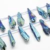 Electroplated Natural Quartz Crystal Beads Strands G-G890-B-05-1