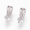 Brass Cup Pearl Peg Bails Pin Pendants KK-P150-17P-1