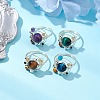 Planet Natural Amethyst & Tiger Eye & Citrine & Apatite & Green Aventurine Finger Rings RJEW-TA00165-1