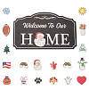 Natural Wood Hanging Wall Decorations for Front Door Home Decoration HJEW-WH0017-08-1