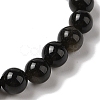 8mm Round Natural Golden Sheen Obsidian Braided Bead Bracelets BJEW-C067-01B-22-3
