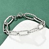 304 Stainless Steel Paperclip Chain Bracelets for Women Men BJEW-Z143-24P-1