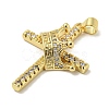 Rack Plating Brass Micro Pave Cubic Zirconia Pendants KK-F869-10G-2