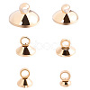 120Pcs 6 Styles Brass Bead Cap Pendant Bails DIY-SP0004-25LG-6