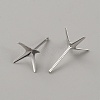 Rhomdium Plated 925 Sterling Silver Stud Earring Findings STER-WH0009-15E-P-2