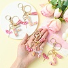 Letter A~Z Transparent Glitter Resin Pendant Keychains KEYC-FZ00024-12-4