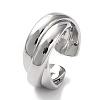 Rack Plating Brass Criss Cross Open Cuff Rings for Women RJEW-Q777-04P-1