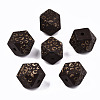 Painted Natural Wood Beads WOOD-T021-51C-M-2