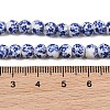 Handmade Flower Printed Porcelain Ceramic Beads Strands X-PORC-M005-6mm-10-5
