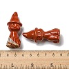 Natural Red Jasper Carved Healing Cat with Witch Hat Figurines DJEW-D012-07E-3