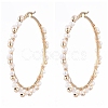 304 Stainless Steel Big Beaded Hoop Earrings EJEW-JE04162-9