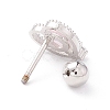 Heart Cat Eye Stud Earrings for Women LS-EJEW-A065-01P-2