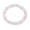 Natural Rose Quartz & Selenite Beaded Stretch Bracelets for Women BJEW-JB13140-2