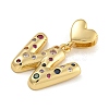 Brass Micro Pave Colorful Cubic Zirconia Pendants KK-P281-01G-W-2