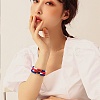 7Pcs 7 Style Word Independent Free Polymer Clay Heishi Surfer Stretch Bracelets Set BJEW-SW00039-5