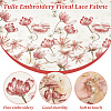 Embroidered Flowers Polyester Tulle Lace Fabric DIY-WH0449-31D-4