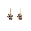 Skull with Butterfly Alloy Enamel Dangle Earrings FS-WGA34EB-03-2