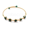 Natural Malachite Wrapped Cuff Bangle BJEW-A122-07A-1