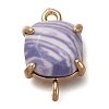 Brass Glass Imitation Gemstone Connector Charms KK-Z076-01G-02-1