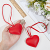 PU Leather Heart Pendant Decorations HJEW-CL0001-12A-3
