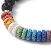 Dyed Natural Lava Rock & Pearl Beaded Strtch Bracelet BJEW-JB10053-01-4