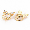 Brass Micro Pave Clear Cubic Zirconia Peg Bails Pendants Links KK-S356-275-NF-2