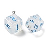 7 Styles Transparent Resin Polyhedral Dice Pendants Set RESI-A029-01I-2