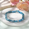 Natural Apatite Bead Stretch Bracelets X-BJEW-K213-40-7