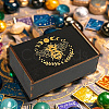 Rectangle Engraved Plywood Wooden Tarot Storage Boxes with Sliding Lid CON-WH20008-10C-4