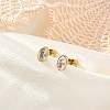304 Stainless Steel Rhinestone Stud Earrings for Women EJEW-M068-03G-7