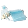 100Pcs Rectangle Organza DIY Craft Drawstring Bags PW-WG69155-35-1