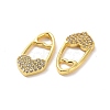 Brass Micro Pave Clear Cubic Zirconia Pendants KK-E068-VF194-4