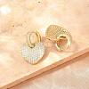 Brass Micro Pave Clear Cubic Zirconia Hoop Dangle Earrings EJEW-G471-30E-G-2