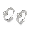Clear Cubic Zirconia Heart Hoop Earrings EJEW-L292-009P-1