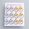 304 Stainless Steel Dangle Stud Earrings EJEW-F246-01GP-1