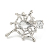 Zinc Alloy Rhinestone Cuff Rings for Women RJEW-Z048-07P-01-2