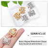 6 Sets 2 Colors 3-Strand 6-Hole Brass Filigree Box Clasps KK-SC0002-98-3