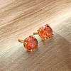 Flat Round Brass Pave Cubic Zirconia Stud Earrings for Women EJEW-G428-29A-01-1