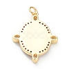 Brass Micro Pave Cubic Zirconia Pendants ZIRC-P200-11B-G01-2