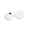 White and Black Flat Round Cartoon Resin Cabochons CRES-Q009-01K-3