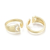 Brass Micro Pave Clear Cubic Zirconia Cuff Rings X-RJEW-F103-13G-G-2